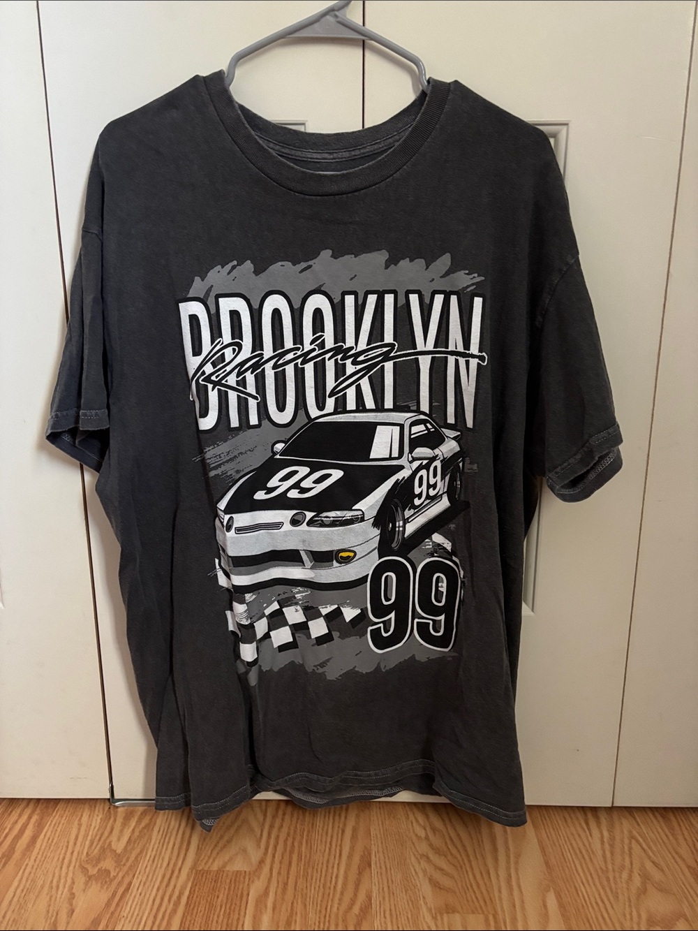 Black 'Brooklyn Racing' Graphic Tee